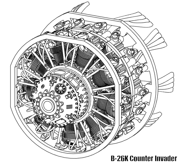 1/48 A/B-26 Invader & Counter Invader engines for ICM