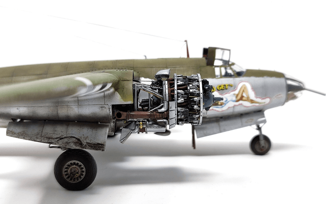 1/72 B-26 Marauder opened engine for Hasegawa/ Eduard