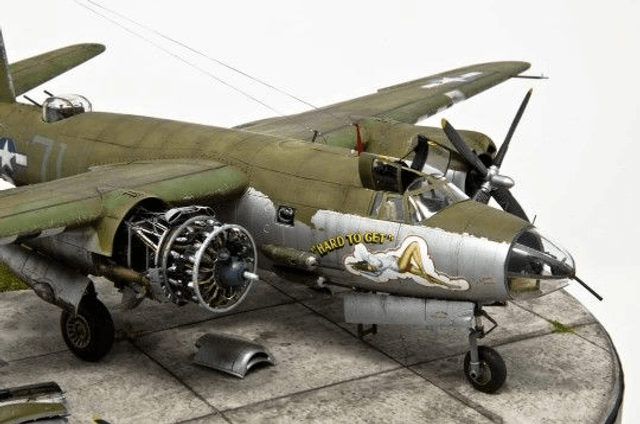 1/72 B-26 Marauder opened engine for Hasegawa/ Eduard